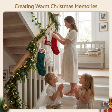 The three knitted stockings.