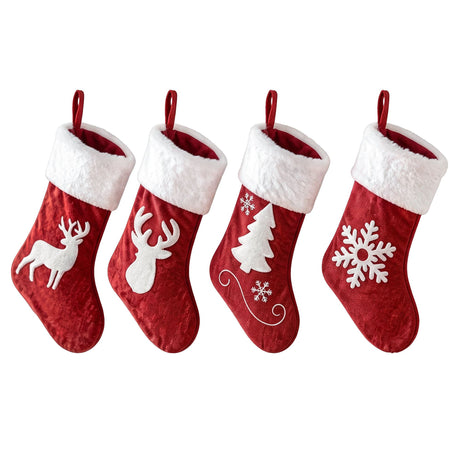 The four velvet stockings shown again, for indoor use.