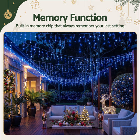 32m solar icicle lights, for outdoor use.