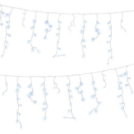 Further view of the 32m solar icicle lights, for outdoor use.