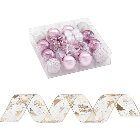 Further view of the 34 piece tree decoration set.