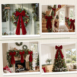 Jingle Jollys Red Velvet Christmas Bows Tree Decorations Xmas Ornaments