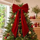 Jingle Jollys Red Velvet Christmas Bows Tree Decorations Xmas Ornaments