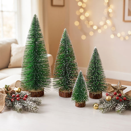Eighth view of the four mini frosted trees.
