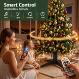 Jingle Jollys Christmas Tree Stand 360° Rotating for Xmas Tree Up to 2.7M with Remote Control