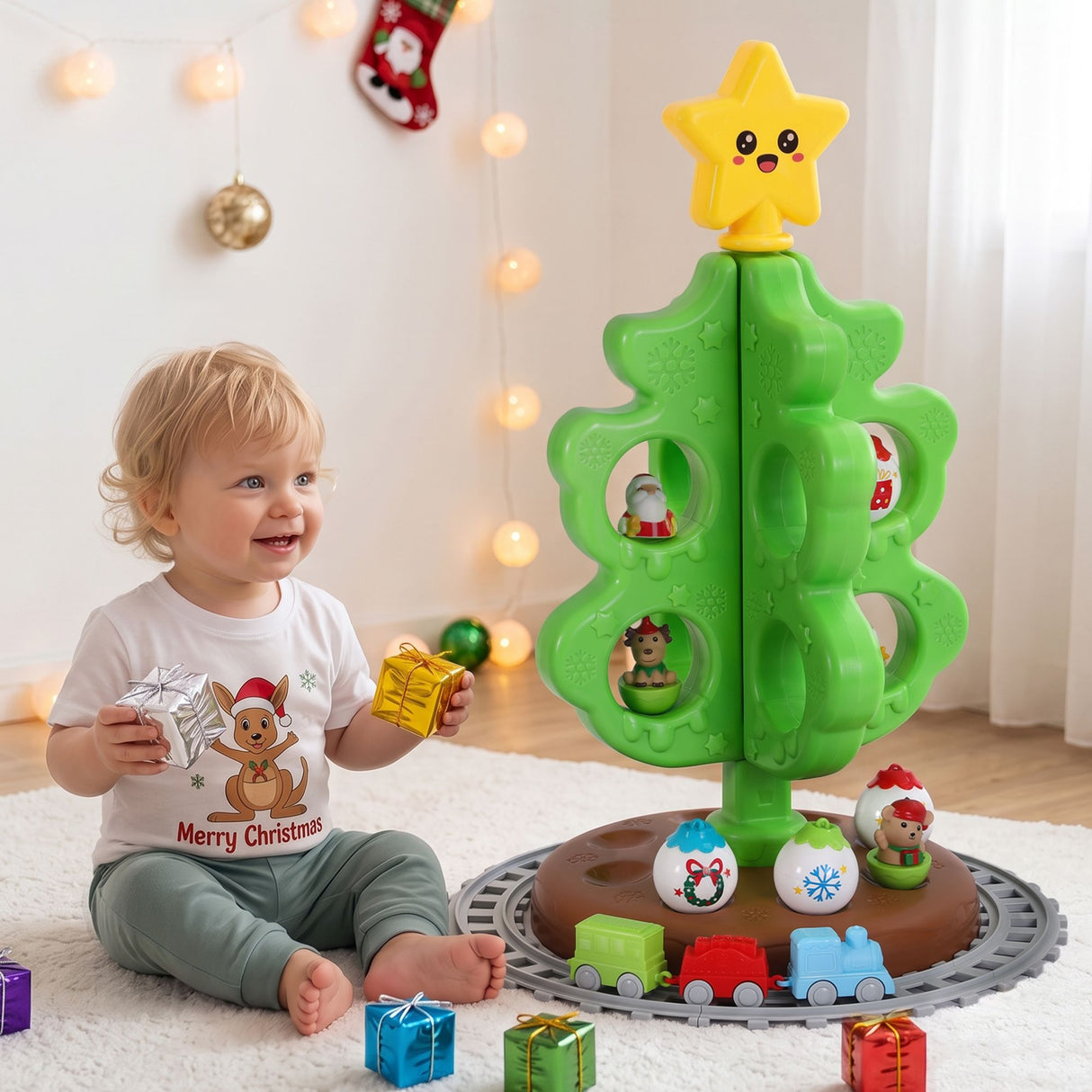Jingle Jollys Toddler First Christmas Tree Mini Xmas Tree Toy Set with Train