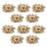 Jingle Jollys 10Pcs Christmas Tree Flower Set Garland Wreath Poinsettia Decorations