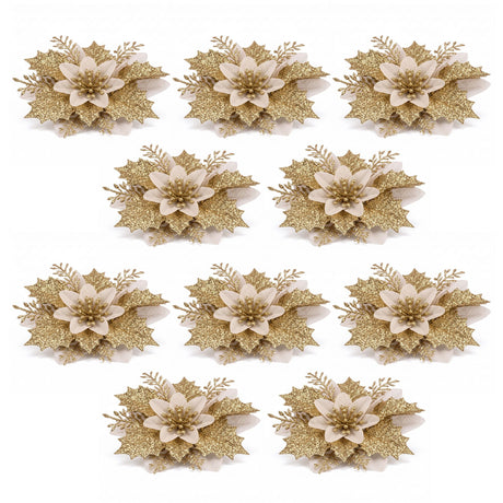 The 10 poinsettia flowers shown again.