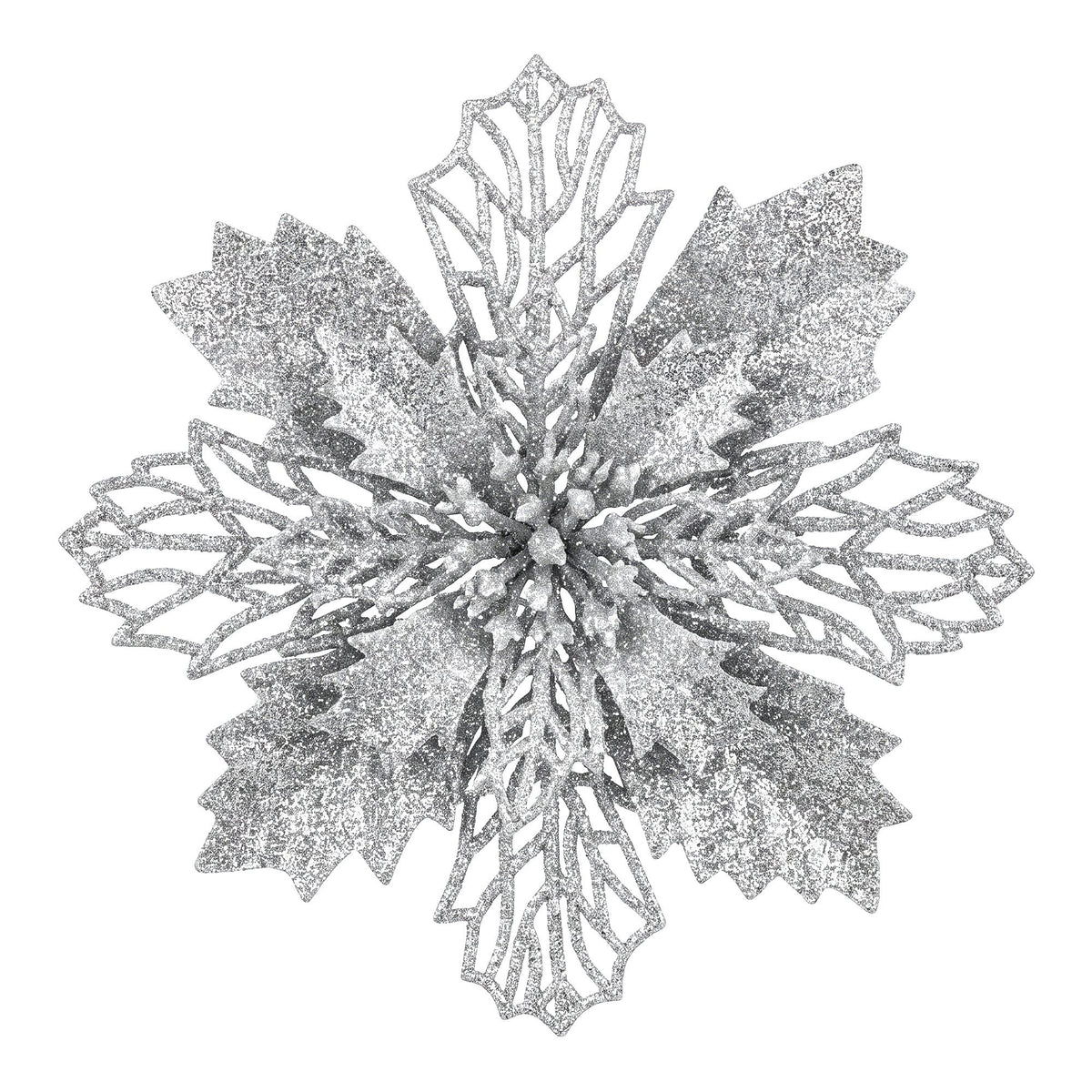 Set of 20 artificial poinsettia flowers for a tree, garland or wreath.