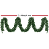 Another view of the 10m pre-lit garland, for indoor or outdoor use.