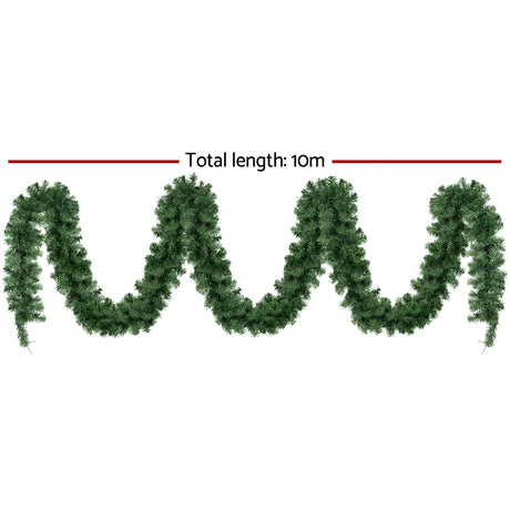 Another view of the 10m pre-lit garland, for indoor or outdoor use.