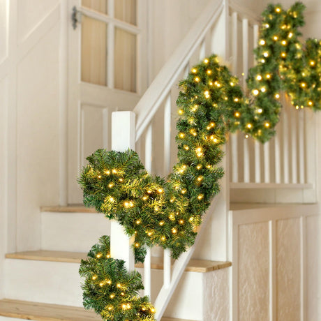 5m pre-lit garland, arriving pre-lit.