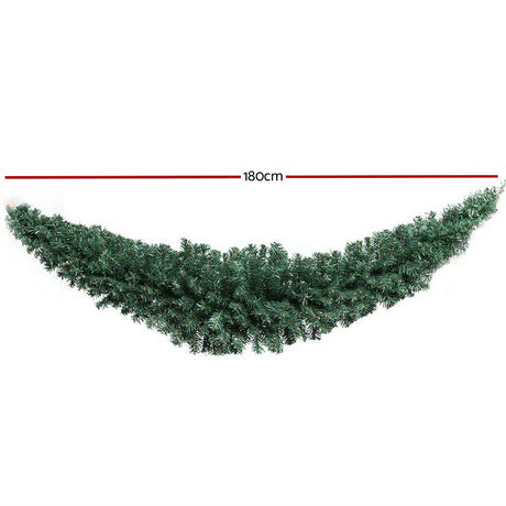 Another view of the 1.8m green garland, for indoor or outdoor use.