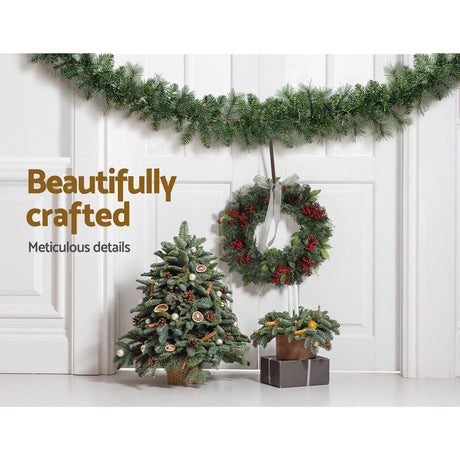 1.8m LED garland, arriving pre-lit.
