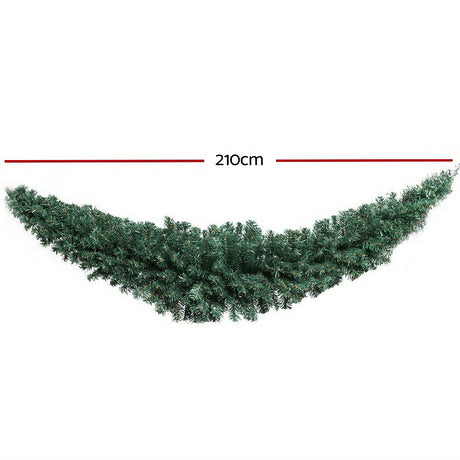Another view of the 2.1m green garland, for indoor or outdoor use.