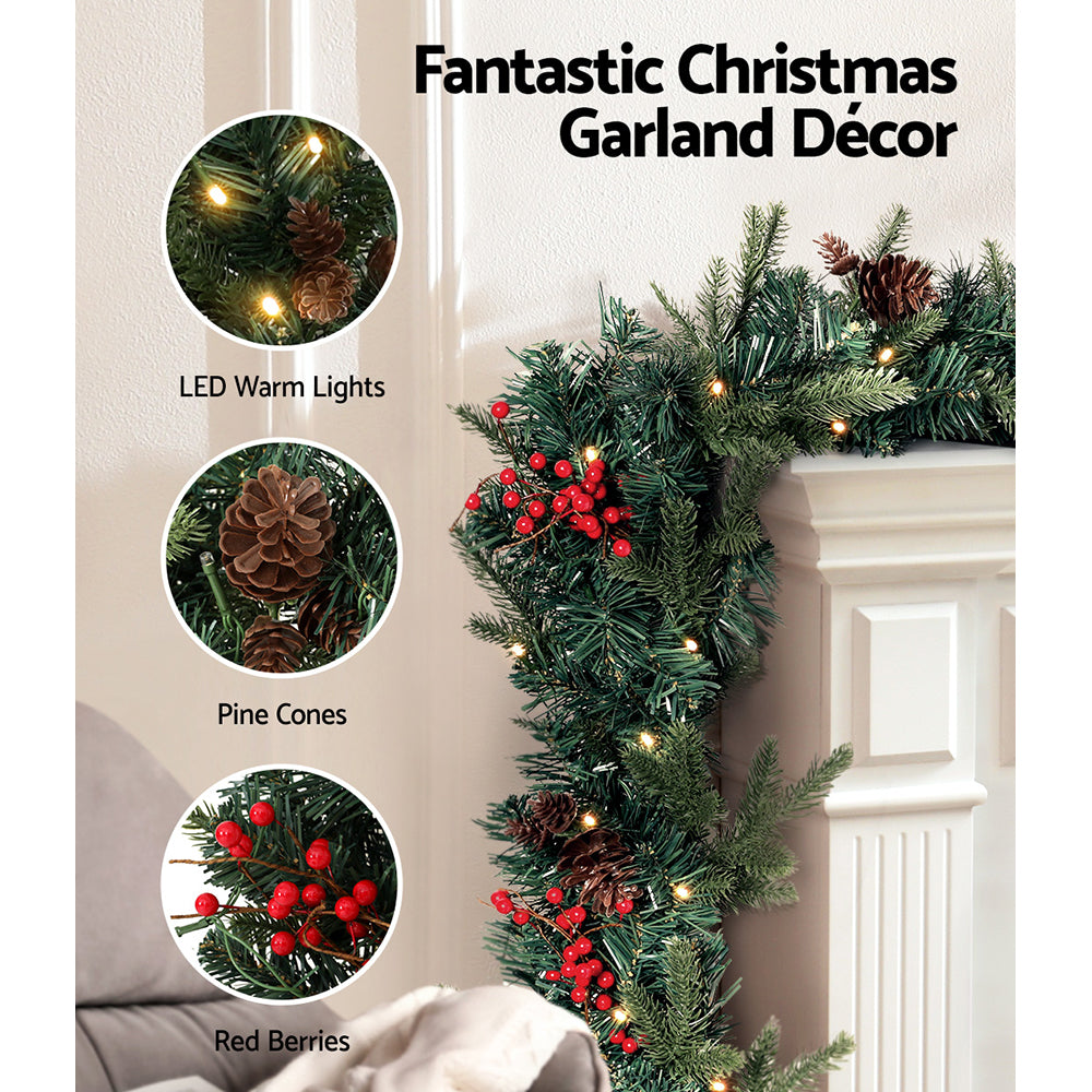 The 2.4m LED garland shown again, for indoor or outdoor use.