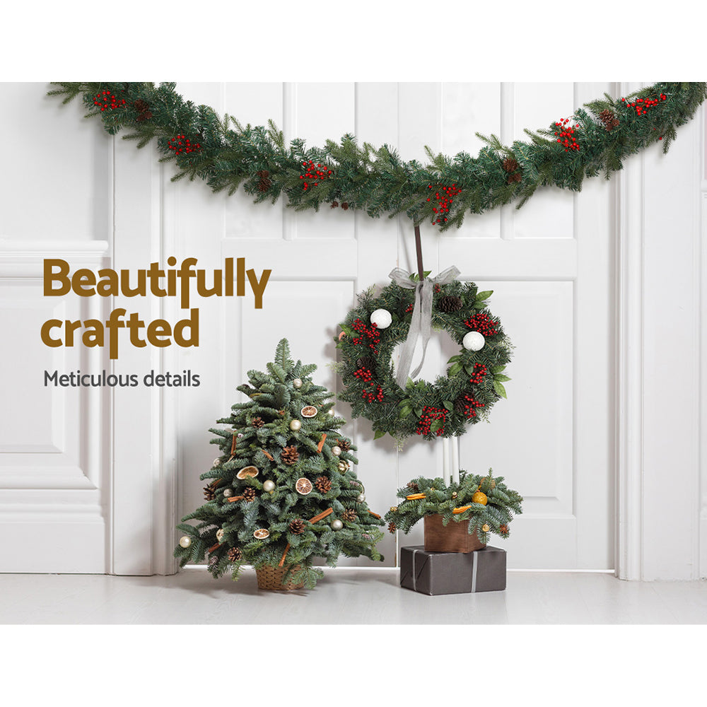 2.4m LED garland, arriving pre-lit.