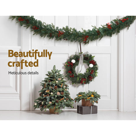 2.4m LED garland, arriving pre-lit.
