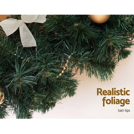 Further view of the 2.4m green garland, for indoor or outdoor use.