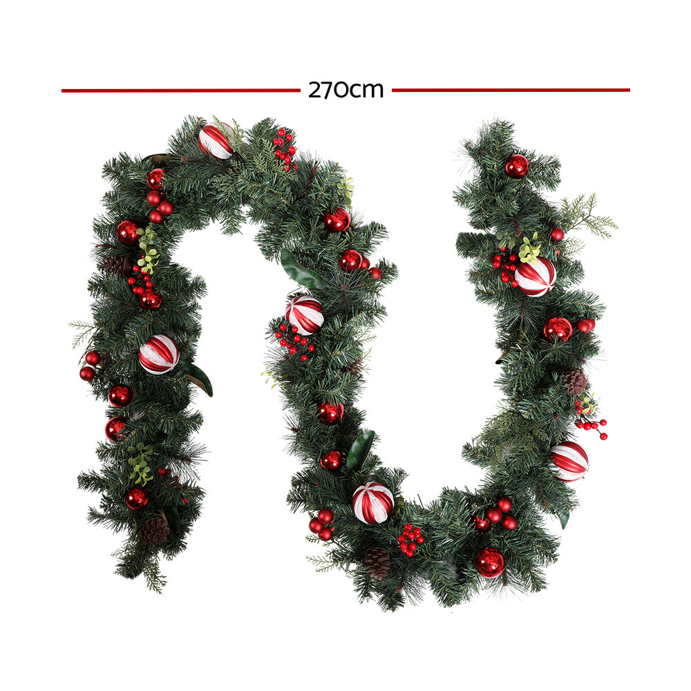 Another view of the 2.7m decorated garland, for indoor or outdoor use.