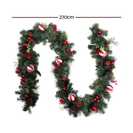 Another view of the 2.7m decorated garland, for indoor or outdoor use.