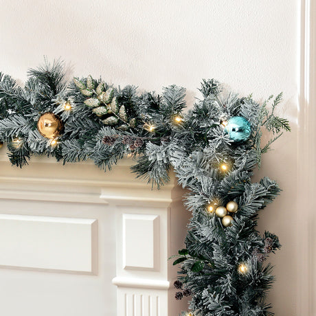 Further view of the 2.7m snowy LED garland, for indoor or outdoor use.