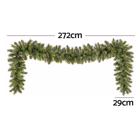Another view of the 2.7m pre-lit garland, 200 branch tips.