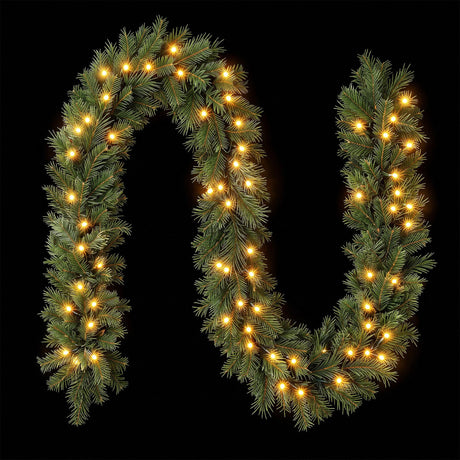 Another view of the 2.7m pre-lit garland, battery operated.