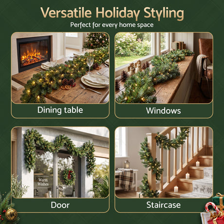 The 2.7m pre-lit garland shown again, with a built-in timer.