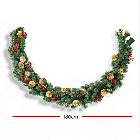 Another view of the 1.8m pre-lit garland, battery operated.