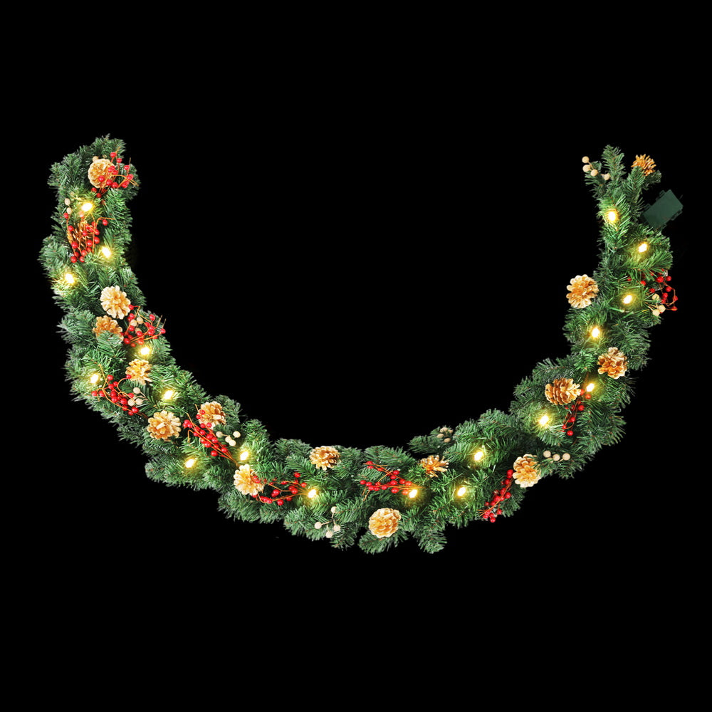 Another view of the 1.8m pre-lit garland, for indoor or outdoor use.