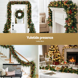 The 1.8m pre-lit garland shown again, battery operated.
