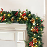 The 1.8m pre-lit garland shown again, arriving pre-lit.