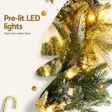 Jingle Jollys 3M Christmas Garland Pre-lit LED Lights Snow Frosted Tips Decor