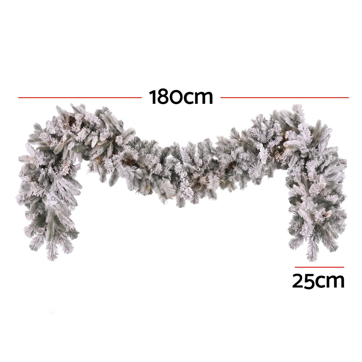 Another view of the 1.8m frosted LED garland, battery operated.
