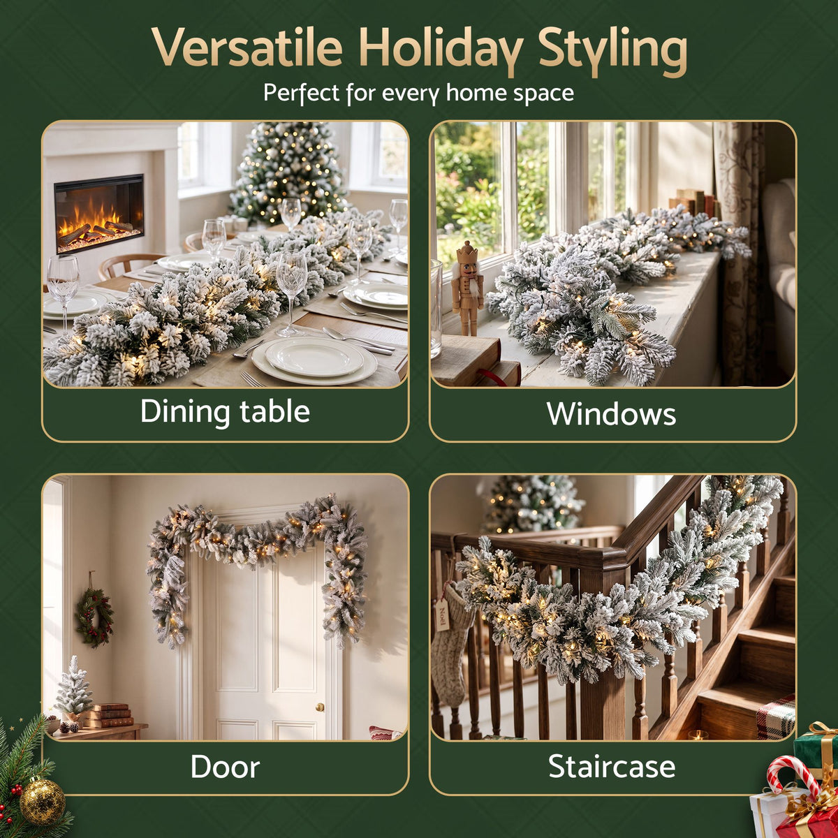 The 1.8m frosted LED garland shown again, for indoor or outdoor use.