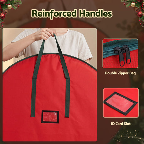 Wreath storage bag, folds flat for storage.