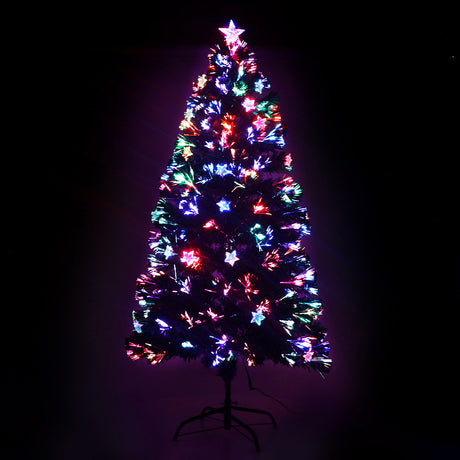 Optic fibre Christmas tree 1.2 metres tall with multicoloured lighting.
