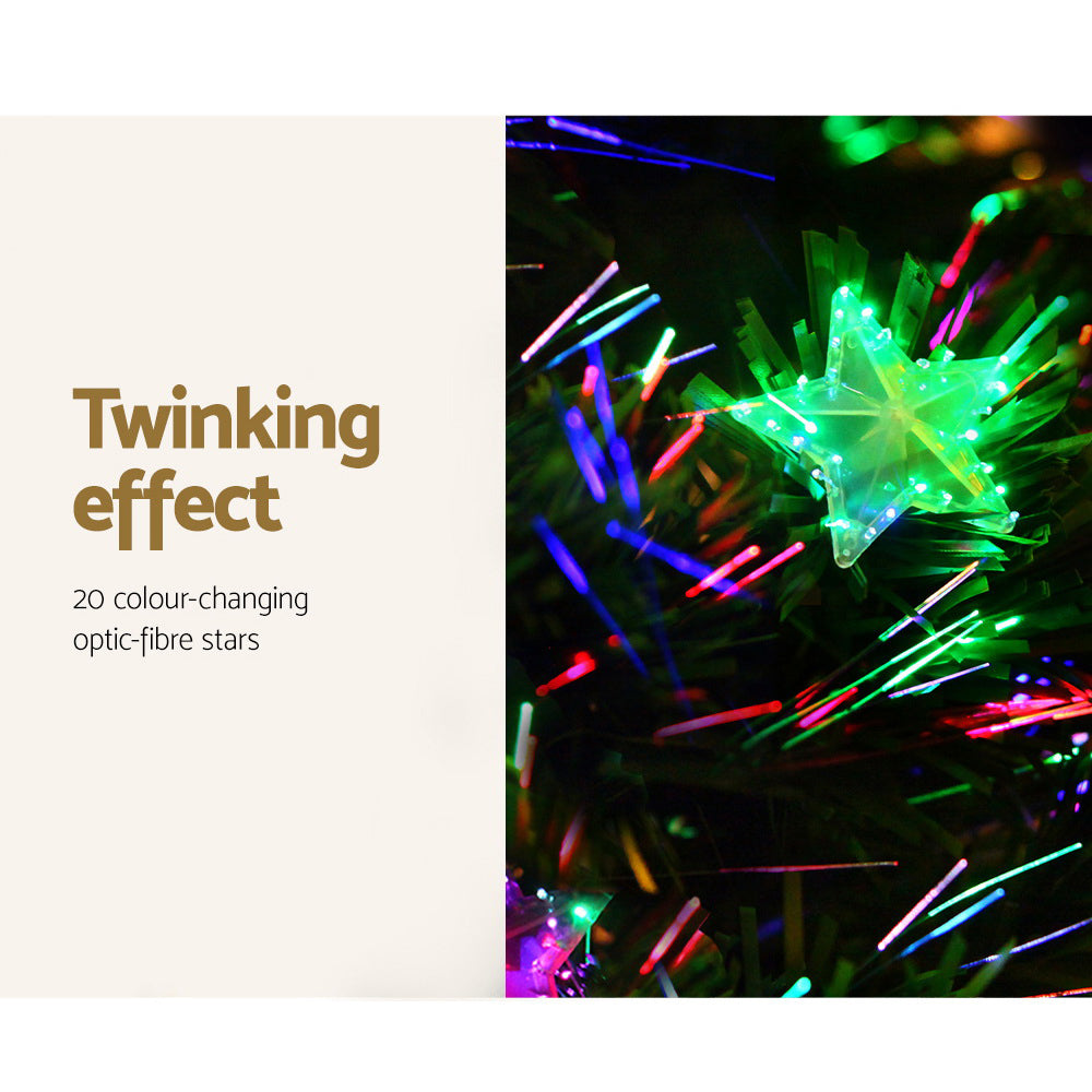 The 1.2m optic fibre tree shown again, arriving pre-lit.
