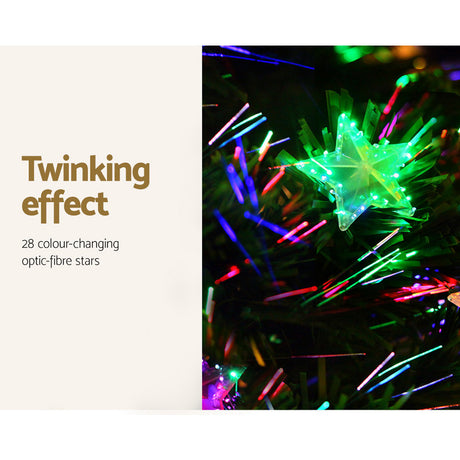 The 1.5m optic fibre tree shown again, arriving pre-lit.