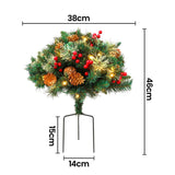 Another view of the two 45cm lit trees, battery operated.