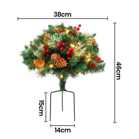 Another view of the two 45cm lit trees, battery operated.