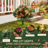 Another view of the two 45cm lit trees, for outdoor use.