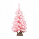 Jingle Jollys 60cm Flocked Pink Christmas Tree Mini Tabletop Xmas Tree