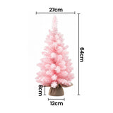 Jingle Jollys 60cm Flocked Pink Christmas Tree Mini Tabletop Xmas Tree