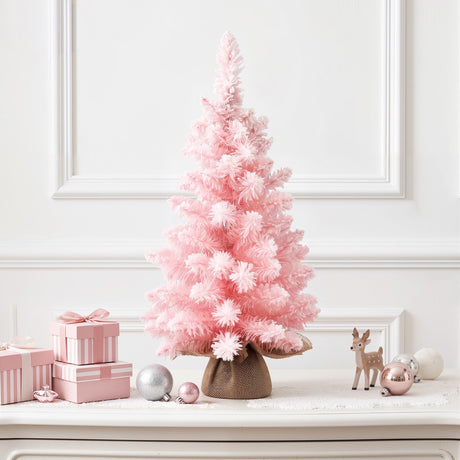 The 60cm pink tabletop tree, with flocked branches.