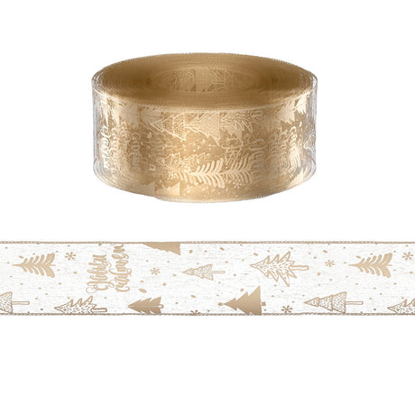 Further view of the gold Christmas ribbon roll.