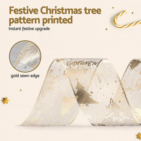 The gold Christmas ribbon roll shown again.