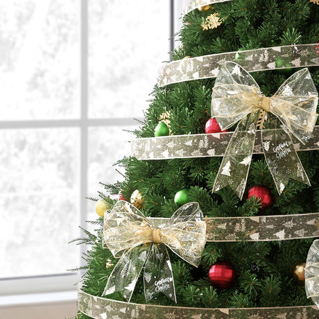 A further view of the gold Christmas ribbon roll.