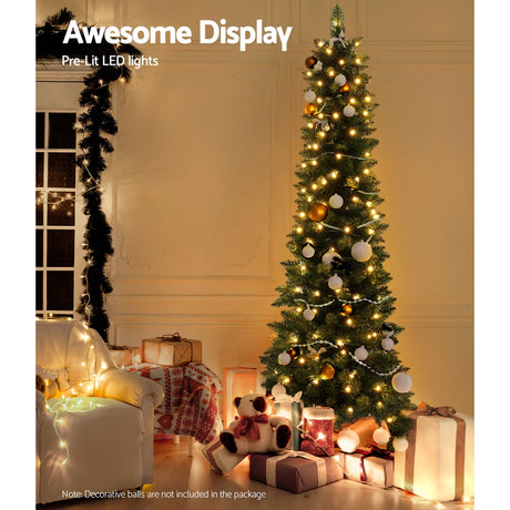Another view of the 1.8m pre-lit tree, needing no tools.